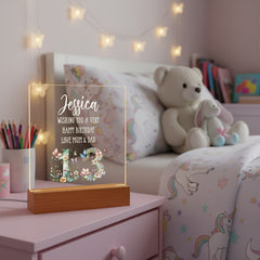 Personalised 13th birthday Gift For Her LED Light With Flowers and Butterflies Personalised Heart Gifts ukgiftstoreonline