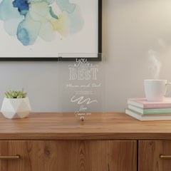 Best Mum and Dad Gift Sentiment Personalised Engraved Glass Plaque Personalised Crystal Glass ukgiftstoreonline