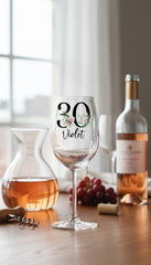 Personalised 30th Birthday Floral Wine Glass Gift For Her
