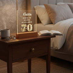 Personalised 70th birthday Gift For Her LED Light With Flowers and Butterflies Personalised Heart Gifts ukgiftstoreonline