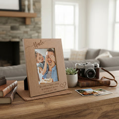 Personalised Uncle Love Heart Engraved Wooden Photo Frame Gift personalised photo frames ukgiftstoreonline