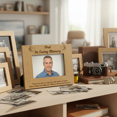 Dad Memorial Remembrance Wooden Photo Frame Engraved