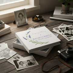 Personalised In Loving Memory Remembrance Photo Album Lavender Flower personalised photo album ukgiftstoreonline
