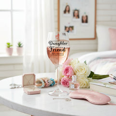 Personalised Daughter Wine Glass Gift For Her With Love Heart Any Occasion
