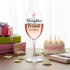 Personalised Daughter Wine Glass Gift For Her With Love Heart Any Occasion