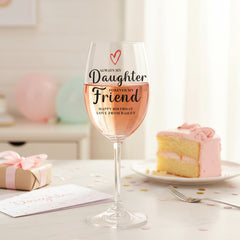 Personalised Daughter Wine Glass Gift For Her With Love Heart Any Occasion