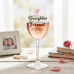 Personalised Daughter Wine Glass Gift For Her With Love Heart Any Occasion