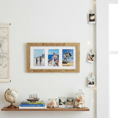 Personalised Adventures Travel Holiday Engraved Wooden Triple picture photo frame Travel Photo Frame ukgiftstoreonline