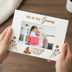 Me and My Granny Love You To The Moon White Photo Frame Gift Gran Photo Frame ukgiftstoreonline