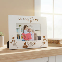 Me and My Granny Love You To The Moon White Photo Frame Gift Gran Photo Frame ukgiftstoreonline