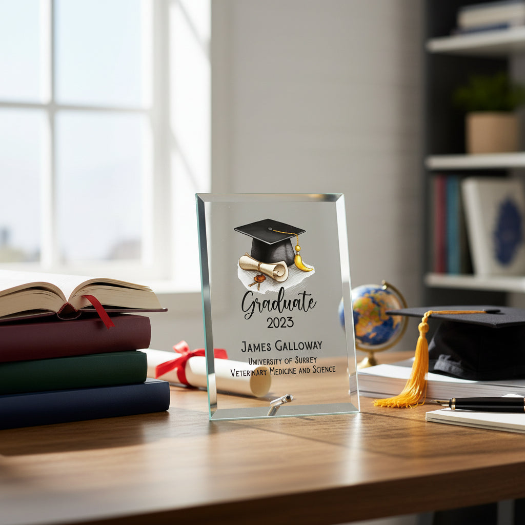 Personalised Graduation Keepsake Gift Large Glass Plaque Gift Personalised Plaque Sign ukgiftstoreonline