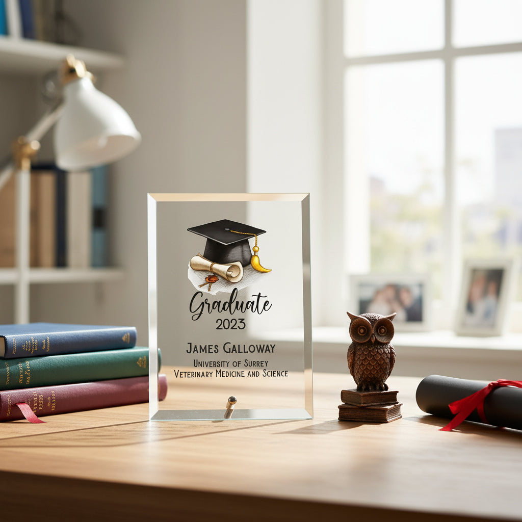 Personalised Graduation Keepsake Gift Large Glass Plaque Gift Personalised Plaque Sign ukgiftstoreonline