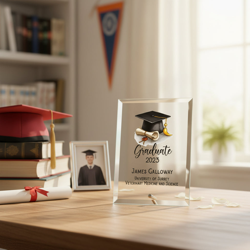 Personalised Graduation Keepsake Gift Large Glass Plaque Gift Personalised Plaque Sign ukgiftstoreonline