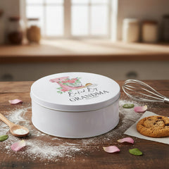 Personalised Grandma Cake Tin Baking Cookie Storage Gift Storage Tin ukgiftstoreonline