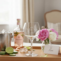 Personalised Happy Mothers Day Gift Balloon Drink Glass For Gin Or Cocktails