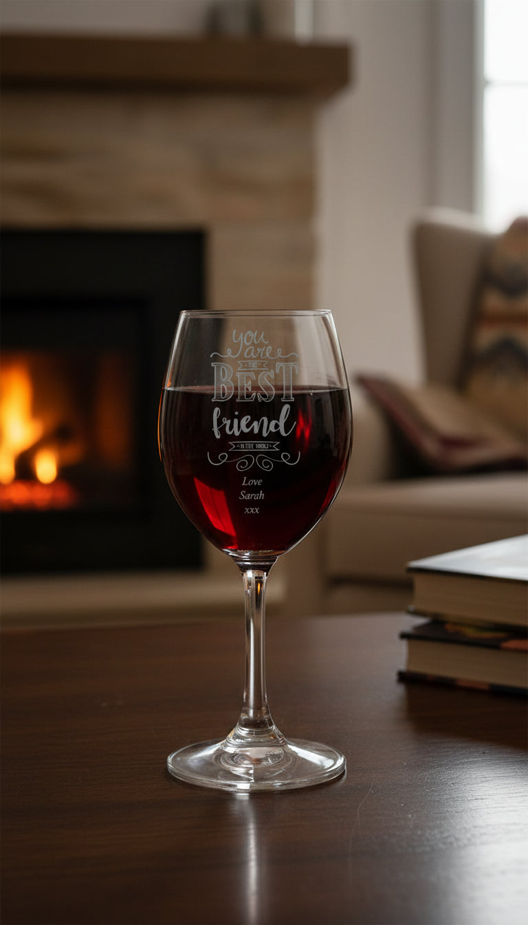 Gift For Friend Personalised Engraved Wine Glass Personalised Wine Glasses ukgiftstoreonline