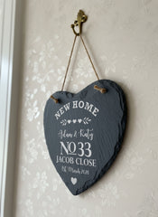 New Home Gift House Warming Personalised Slate Heart Personalised Gifts ukgiftstoreonline