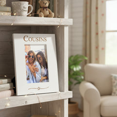 Cousins Engraved White Wooden Portrait Picture Photo Frame Gift Family Photo frame ukgiftstoreonline
