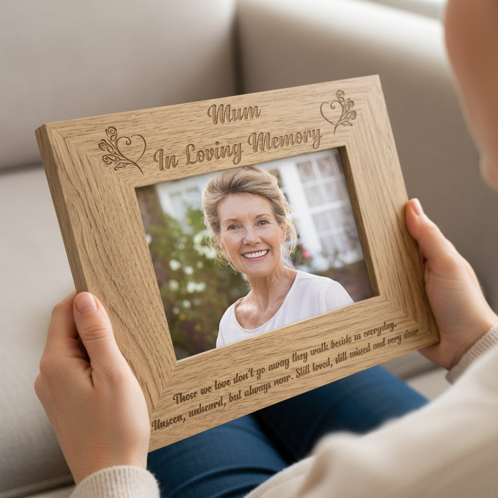 Mum Memorial Remembrance Engraved Wooden Photo Frame 4x6, 5x7, 8x10 Inches Mum Photo Frame ukgiftstoreonline
