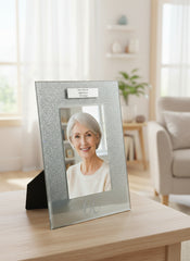 Personalised 60th Birthday Photo Frame Silver Glitter Gift Birthday Photo Frame ukgiftstoreonline