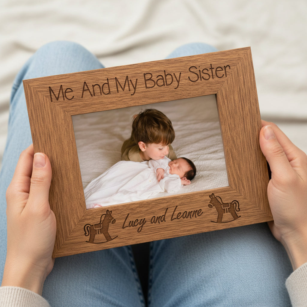 Personalised Me and My Baby Sister Engraved Photo Frame Sister Photo Frame ukgiftstoreonline