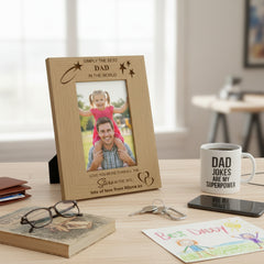 Personalised Simply The Best Dad Engraved Wooden Photo Frame Gift Photo Frame ukgiftstoreonline