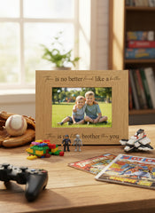 No better friend like a brother Photo Frame Engraved Oak wood finish Gift Photo Frame ukgiftstoreonline