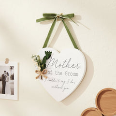 Personalised Mother Of The Groom Gift Hanging Wooden Heart wedding horseshoe ukgiftstoreonline