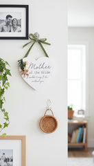 Personalised Mother Of The Bride Gift Hanging Wooden Heart wedding horseshoe ukgiftstoreonline