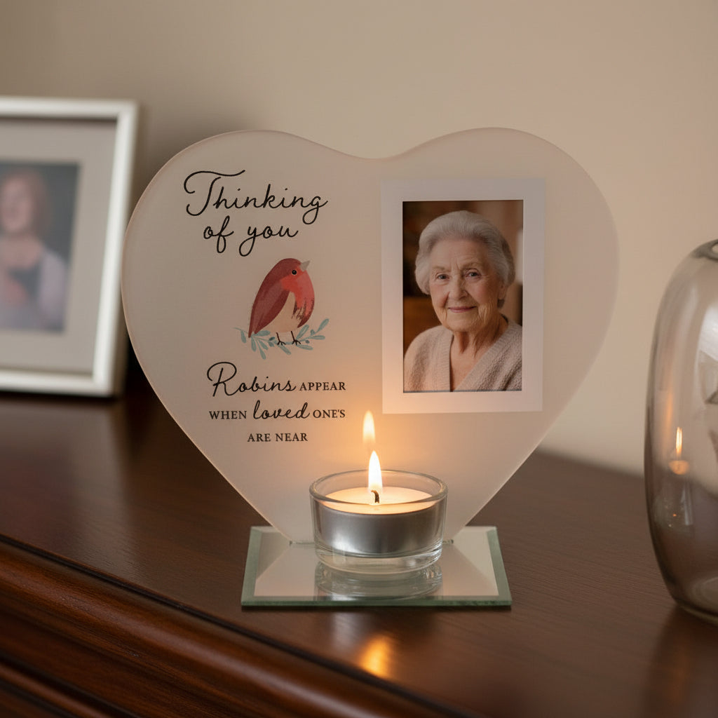 Thinking Of You Memorial Heart Shaped Tea Light Candle Holder Tea Light Holder ukgiftstoreonline