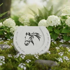 Horseshoe Memorial Plaque - Horse Memorial Stone - Horse Pet Remembrance Tribute Tea Light Holder ukgiftstoreonline