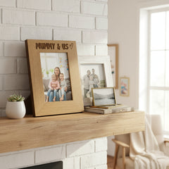 Engraved Wood Picture Photo Frame Mummy & Us Heart Gift Portrait Photo Frame ukgiftstoreonline