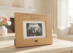 The best parents get promoted to Grandparents Baby Scan Frame Wooden Engraved Personalised Gifts ukgiftstoreonline
