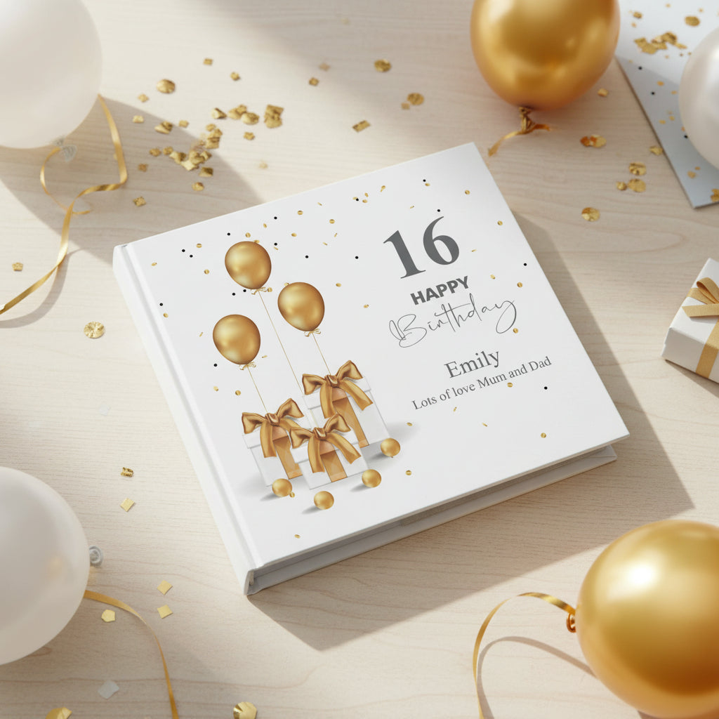 Personalised 16th Birthday Photo Album Gift With Presents Personalised Photo Album ukgiftstoreonline