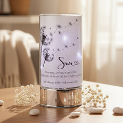 Personalised Son In Loving Memory Led Lamp With Dandelions Sympathy Gift Personalised Lights ukgiftstoreonline