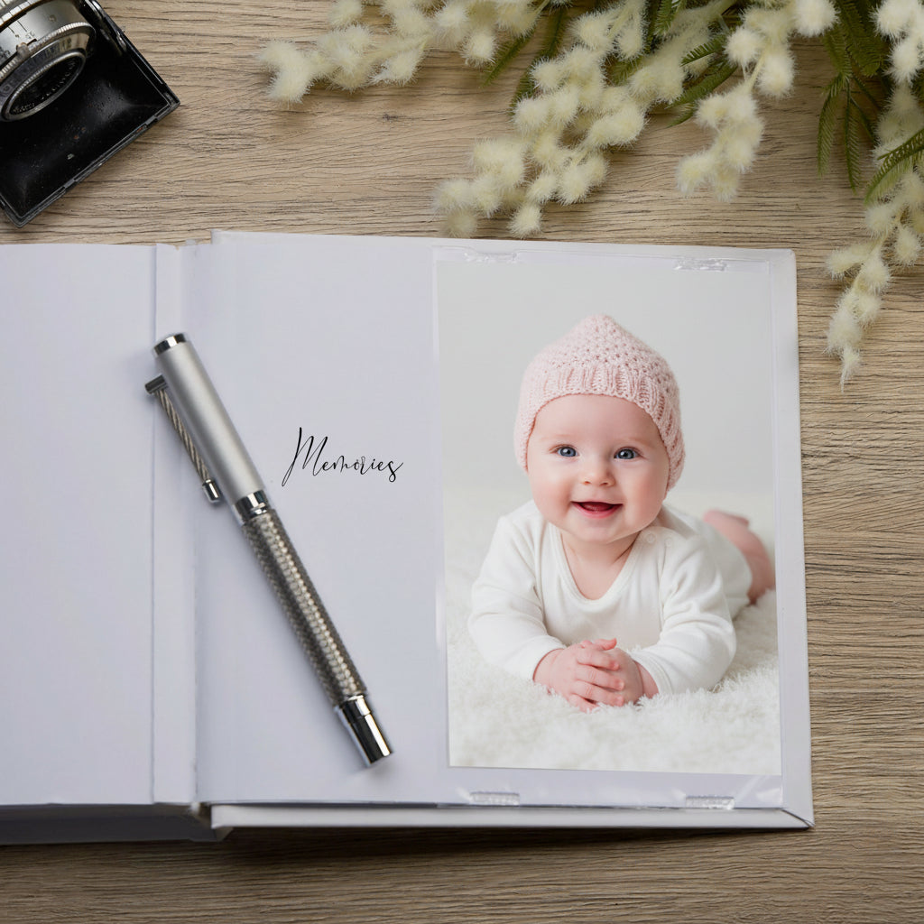 Personalised Cute Baby Girl Photo Album For 6x4 Photos and A Air Balloon Theme Baby Photo Album ukgiftstoreonline