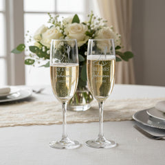 Personalised Engraved Wedding Champagne Glasses Set With Engraved Couple Personalised Champagne Glasses ukgiftstoreonline