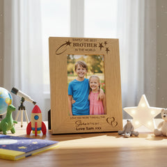 Personalised Best Brother Portrait Wooden Photo Frame Gift Brother Photo Frame ukgiftstoreonline