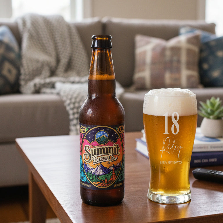 Engraved Personalised 18th Birthday Signature Pint Beer Glass Gift Boxed