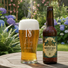 Engraved Personalised 18th Birthday Signature Pint Beer Glass Gift Boxed