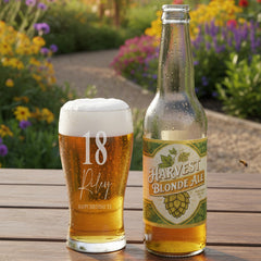 Engraved Personalised 18th Birthday Signature Pint Beer Glass Gift Boxed