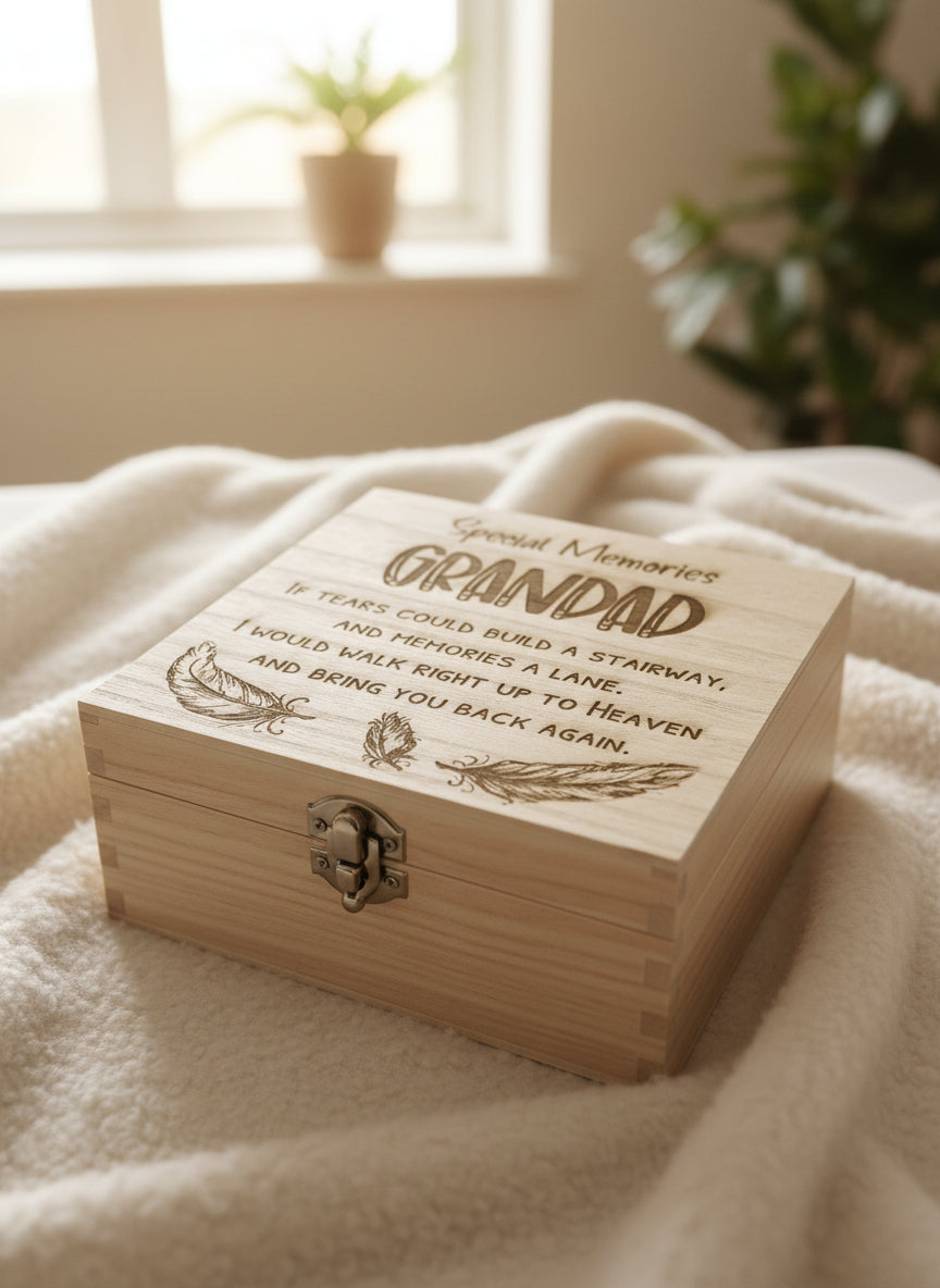 Grandad In Loving Memory Engraved Wooden Keepsake Box Gift Keepsake Memory Box ukgiftstoreonline