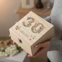 Personalised 30th Birthday Gift For Her Keepsake Memory Box With Butterflies and Flowers Keepsake Memory Box ukgiftstoreonline