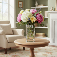 Personalised 60th Birthday Flower Vase Gift Present With Floral Numbers Personalised Flower Vase ukgiftstoreonline