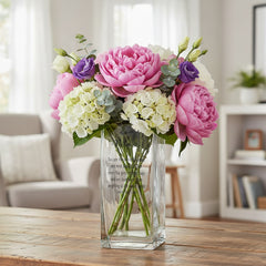 Personalised Square Mum Glass Flower Vase Gift Present Personalised Flower Vase ukgiftstoreonline