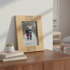 I Heart My Sister Wooden Engraved Photo Picture Frame Love Gift Sister Photo Frame ukgiftstoreonline