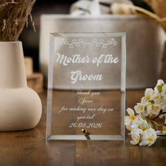Personalised Engraved Glass Plaque Mother Of The Groom Gift Personalised Crystal Glass ukgiftstoreonline