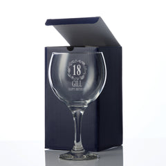 Personalised Engraved 18th Birthday Gin Cocktail Glass With Wreath