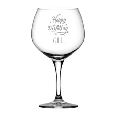 Personalised Engraved Birthday Gin Cocktail Glass with Stars