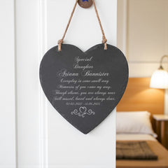 Personalised Daughter Memorial Remembrance Slate Plaque Heart Symbol